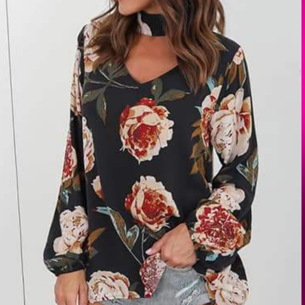 Fall Bloom Choker Blouse